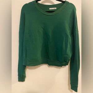 Reformation cropped green sweatshirt sz L